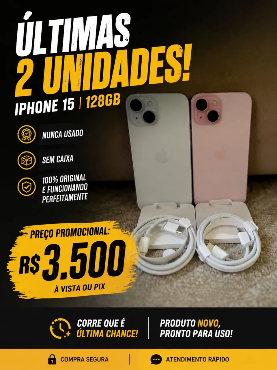 iPhone 15 128gb azul / rosa