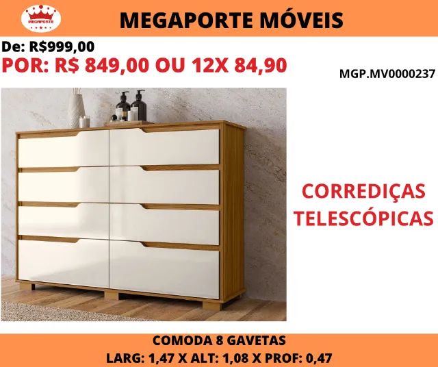 Cômoda Georgia 8 Gavetas 1,47M - Foto 2