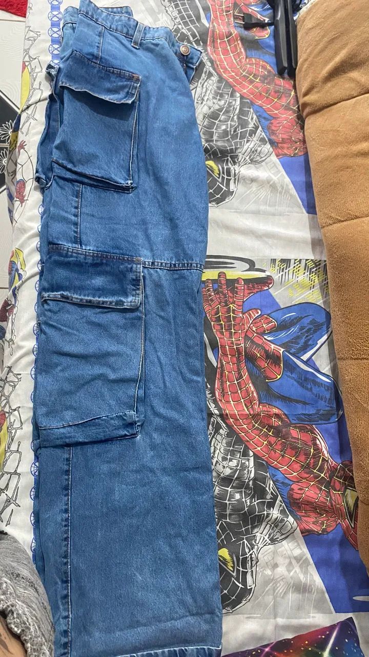 Calça jeans cargo moderna e confortável - Foto 3