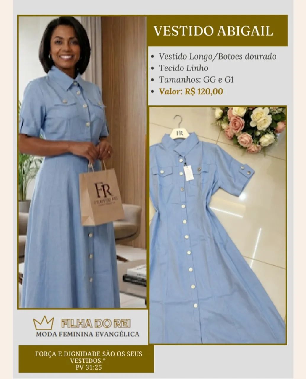 Vestido botão 