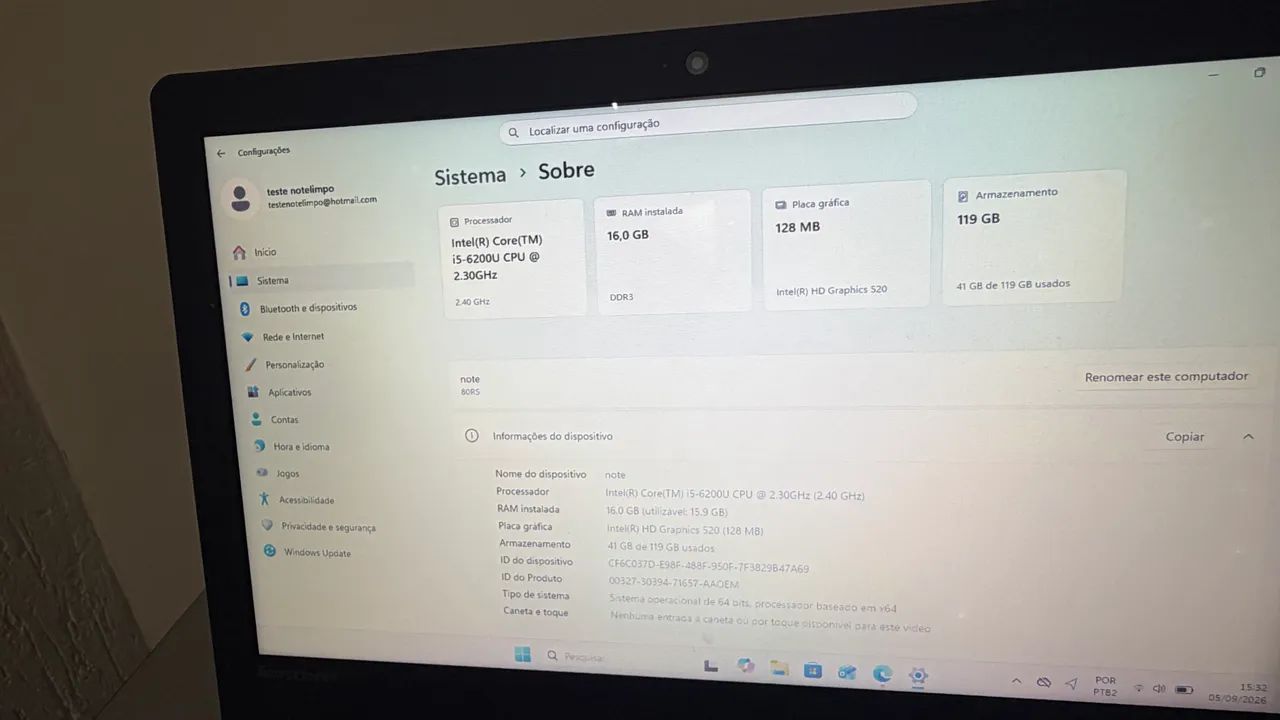  Notebook Lenovo I5 | 16GB RAM | 128SSD - Foto 4