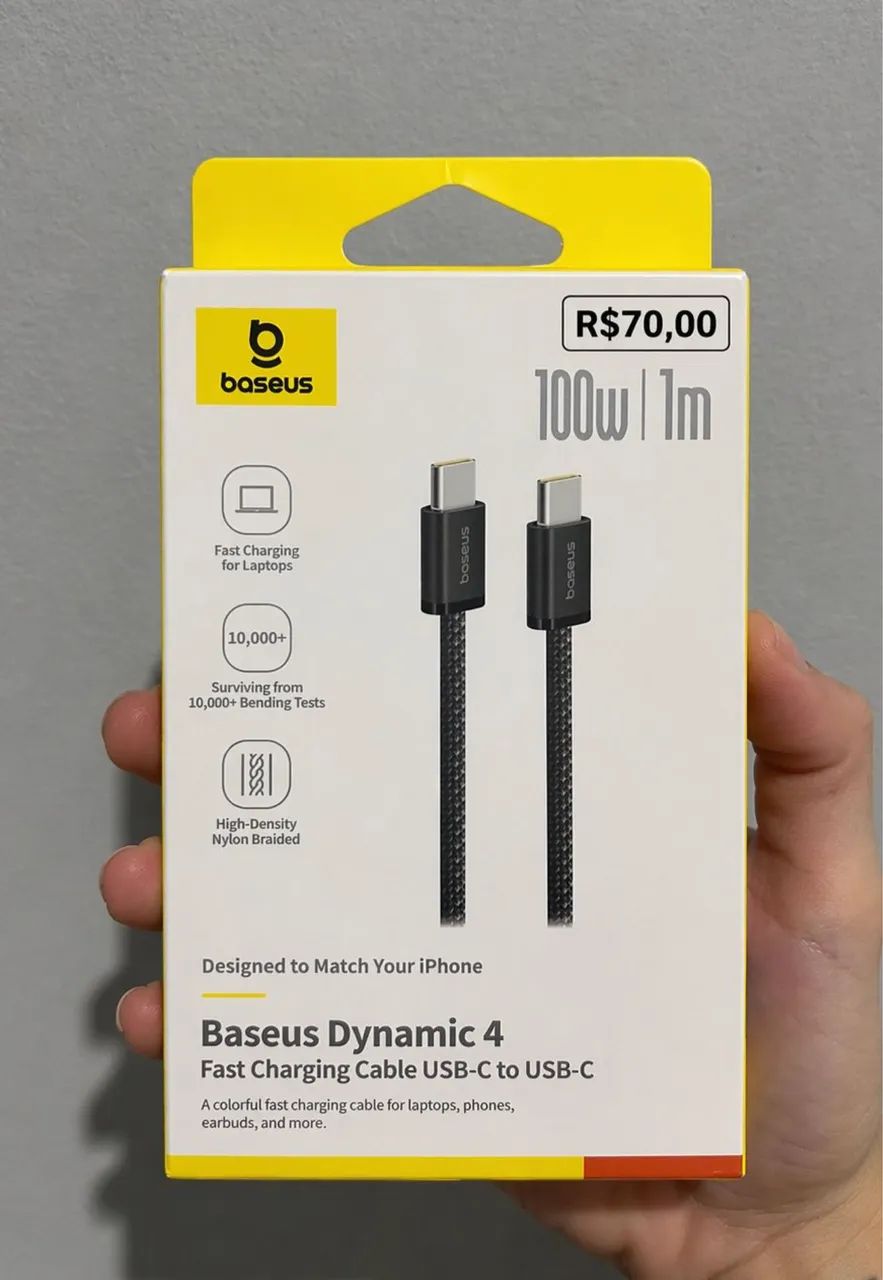 cabo baseus tipo c 100w