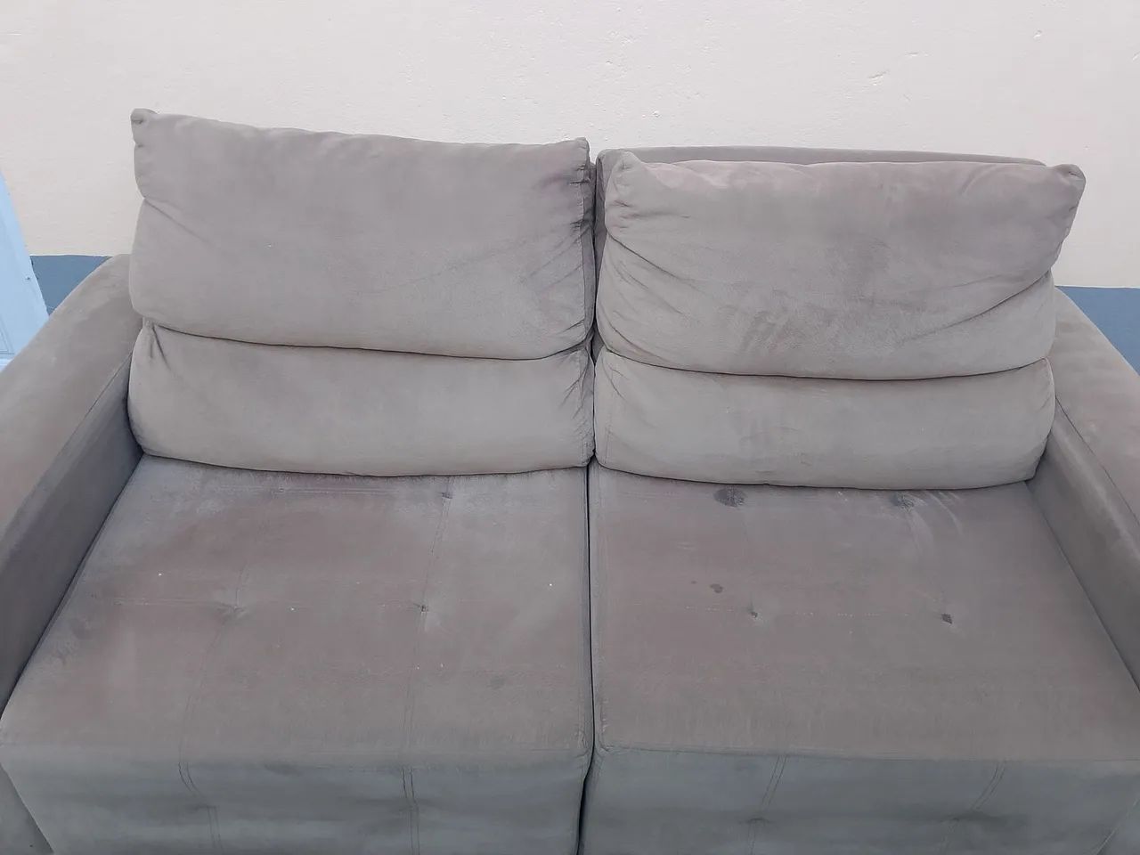 Sofá Extensível Suede Cinza 2 Lugares - Retirada no Japiim - Foto 3