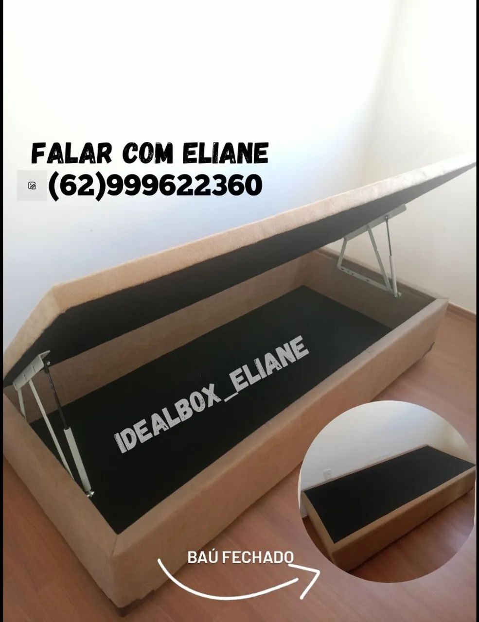 Box baú solteiro 88×188 _ Direto da fábrica  - Foto 5
