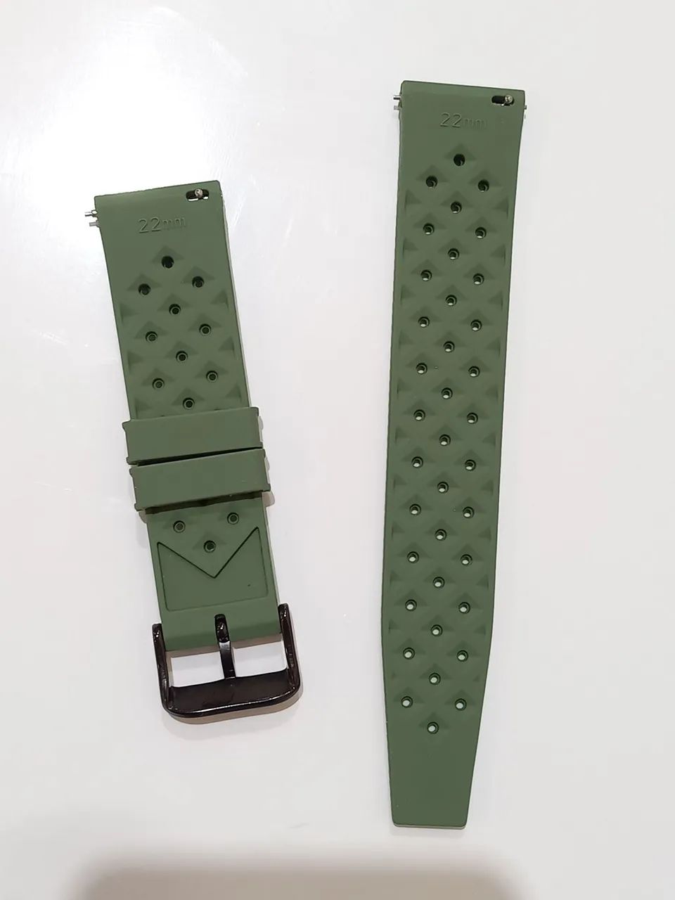 Pulseira Relógio Tropic Silicone engate rápido, verde, 22mm. - Foto 2