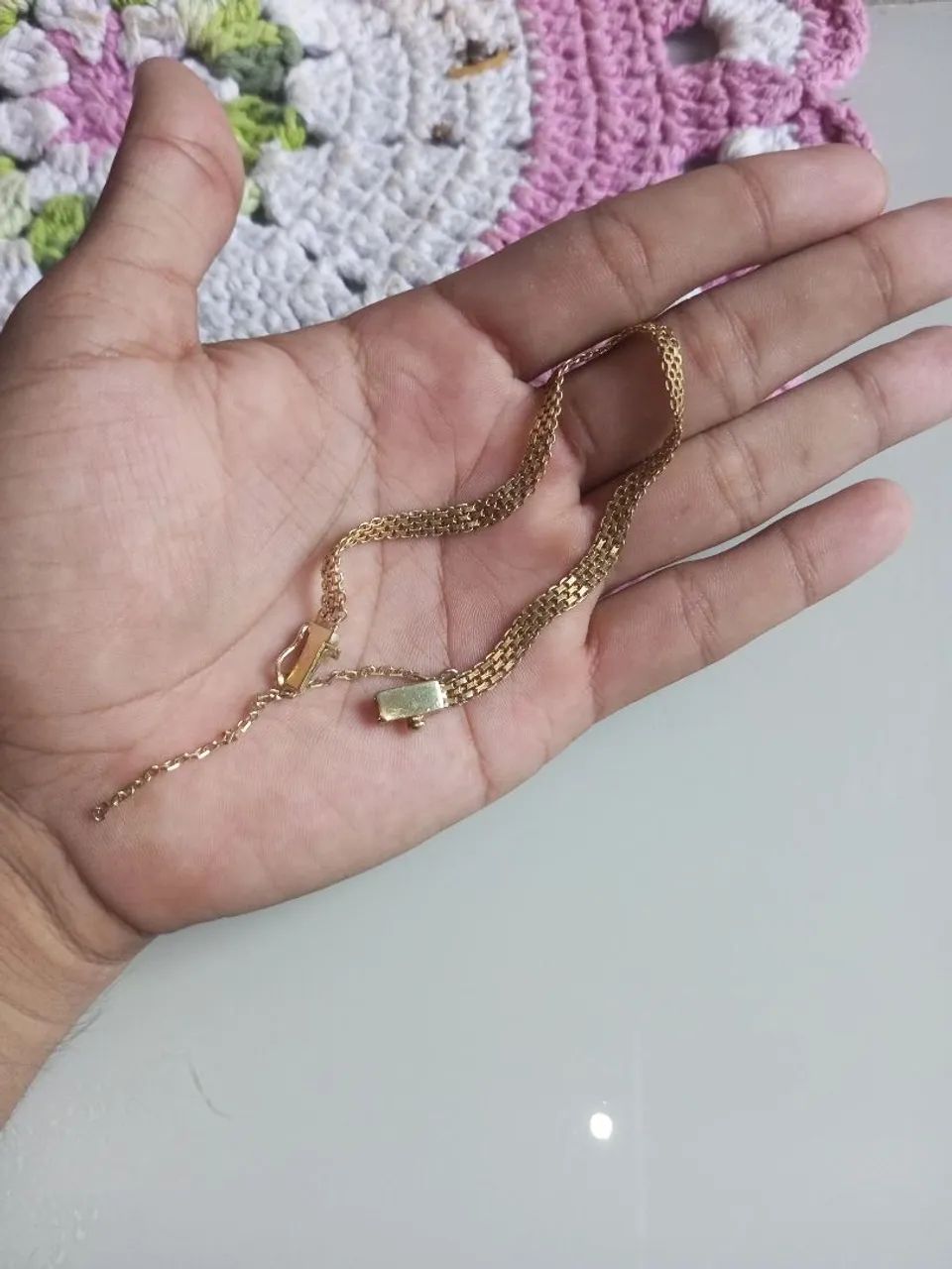 Pulseira de prata banhado a ouro - Foto 3