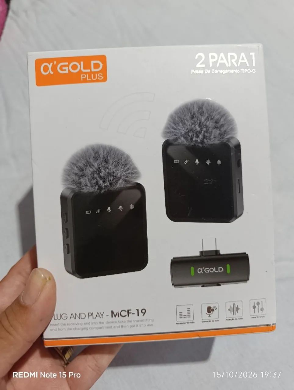 Microfone lapela sem fio completo 
