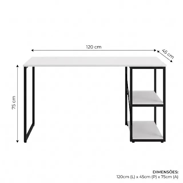 Mesa Industrial MDF e Ferro com 2 estantes - Foto 2