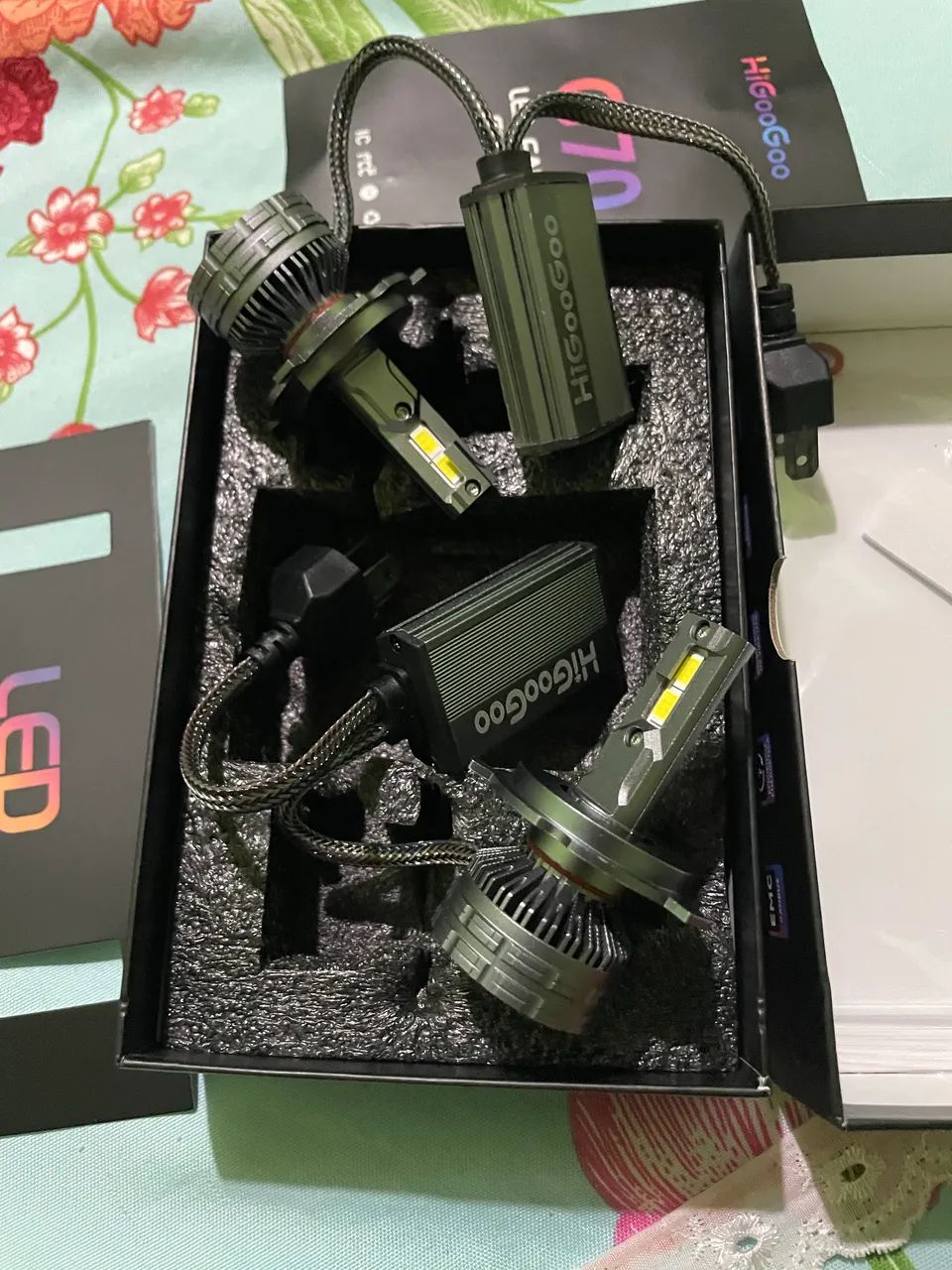 Led Higoogoo G70 200w par carro e moto farol H4 40.000 lumens  - Foto 3