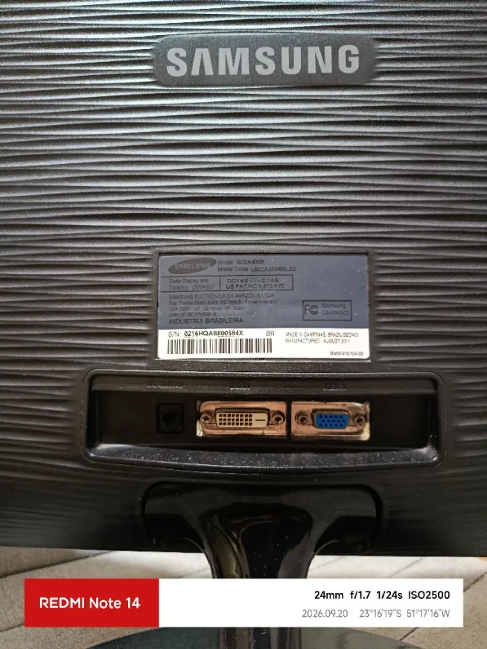 Munitor sansung 22 polegadas modelo LS22A300BSLD (para retirada de peça) - Foto 2