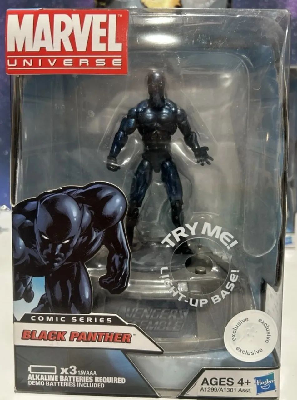 Marvel Universe Comic Series 3.75 - Hasbro - base iluminada - Viúva Negra e Pantera - Foto 2