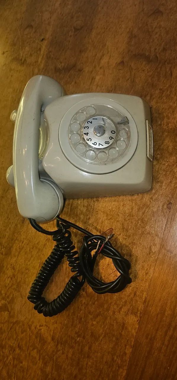 Telefone antigo de disco anos 70 80 impecável cinza  - Foto 2