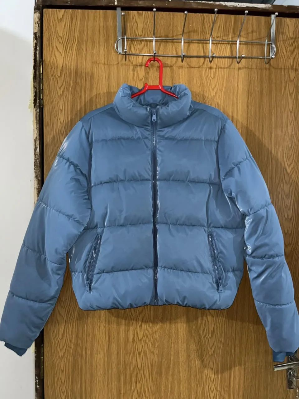 Casaco Puffer Acolchoado Azul Gola Alta - Boby Blues M - Foto 2