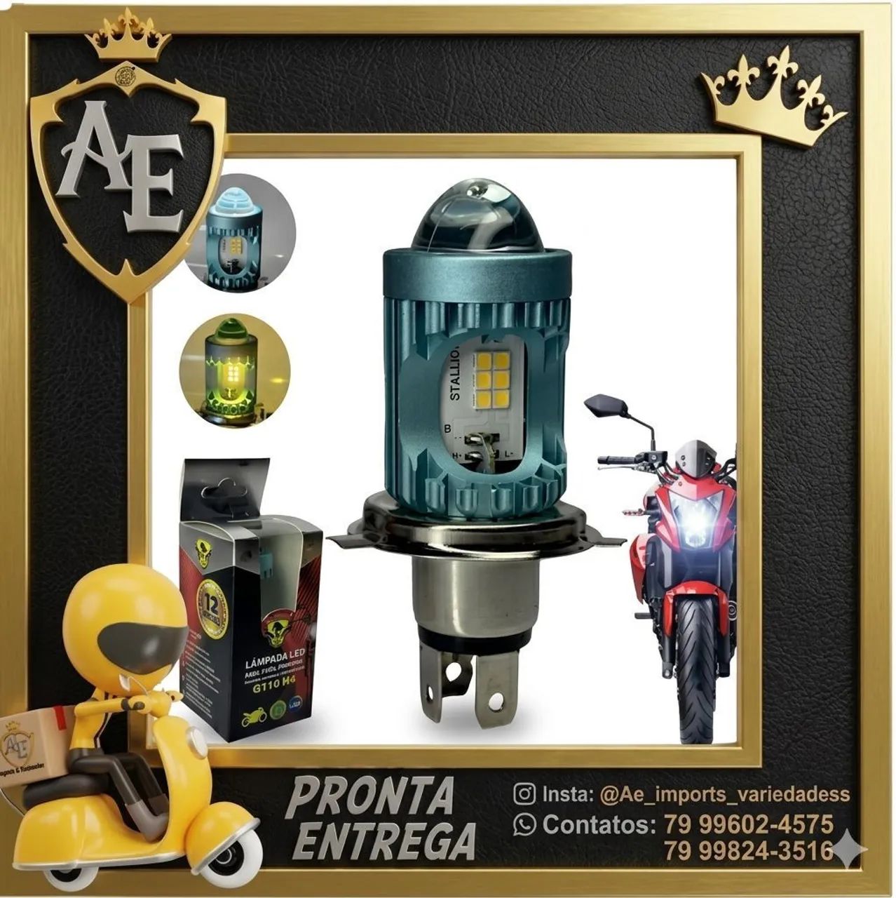 Led para moto projetor 