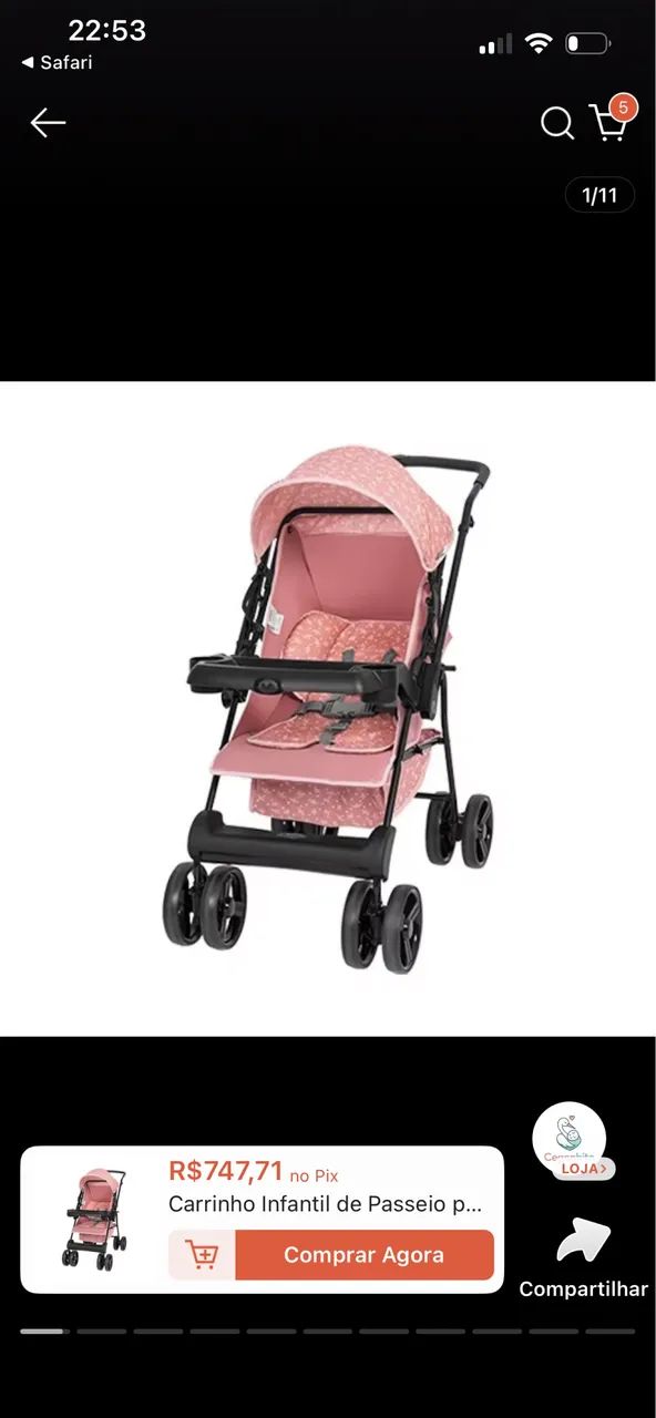 Vendo esse carrinho de bebê novo  - Foto 4