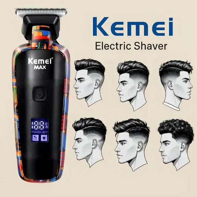 Máquina Profissional De Acabamento E Corte Kemei Km Max 5090 Preto 127/220v - Foto 3