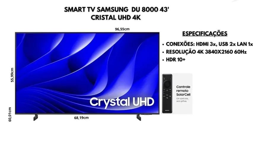 TV SAMSUNG 43 4K - NOVA NA CAIXA - Foto 3