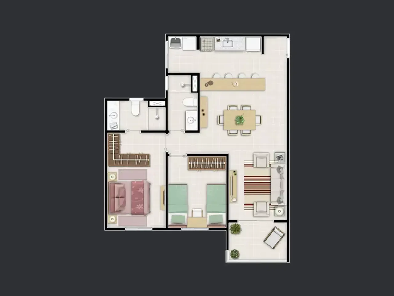 PLANTA 69m²
