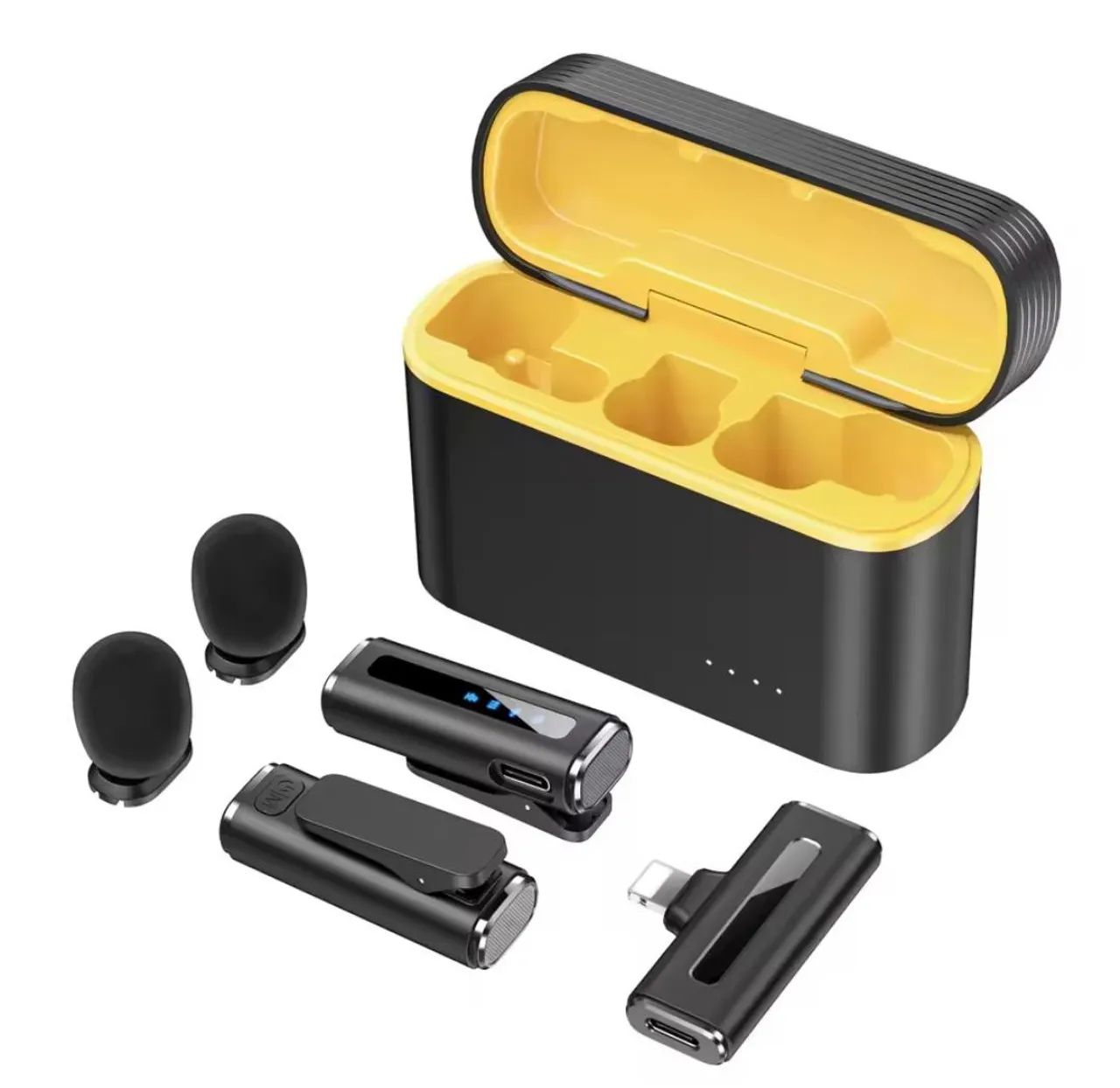 Microfone de Lapela Sem Fio Profissional com Estojo