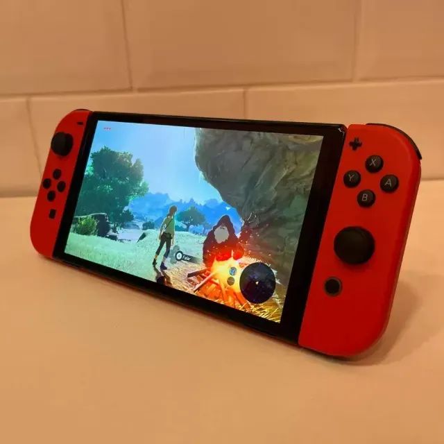 Nintendo Switch Oled Vermelho - 64Gb - Case - Foto 3