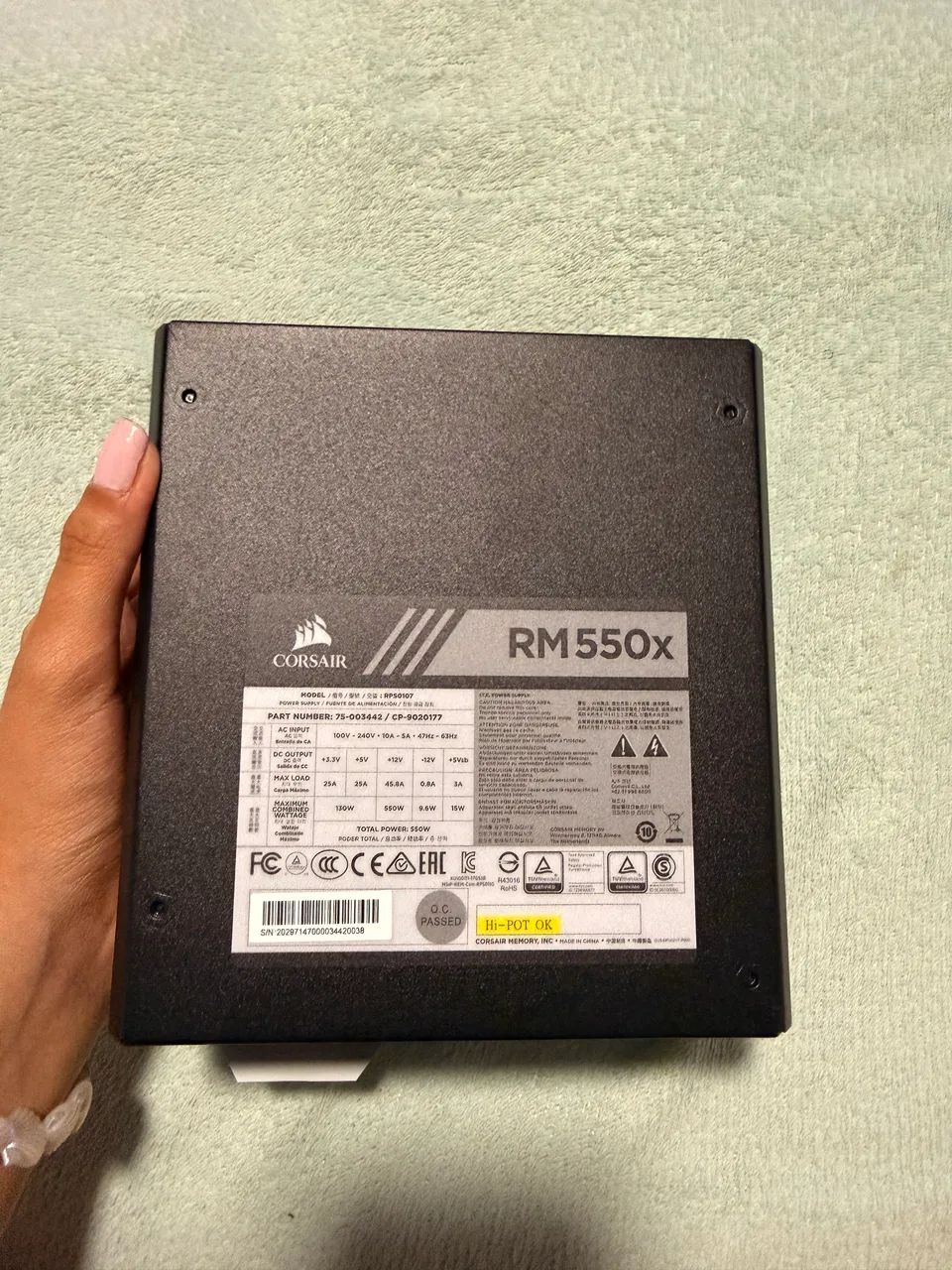 Fonte Corsair RM550x 550W Modular 80 Plus Gold | Nunca Usada