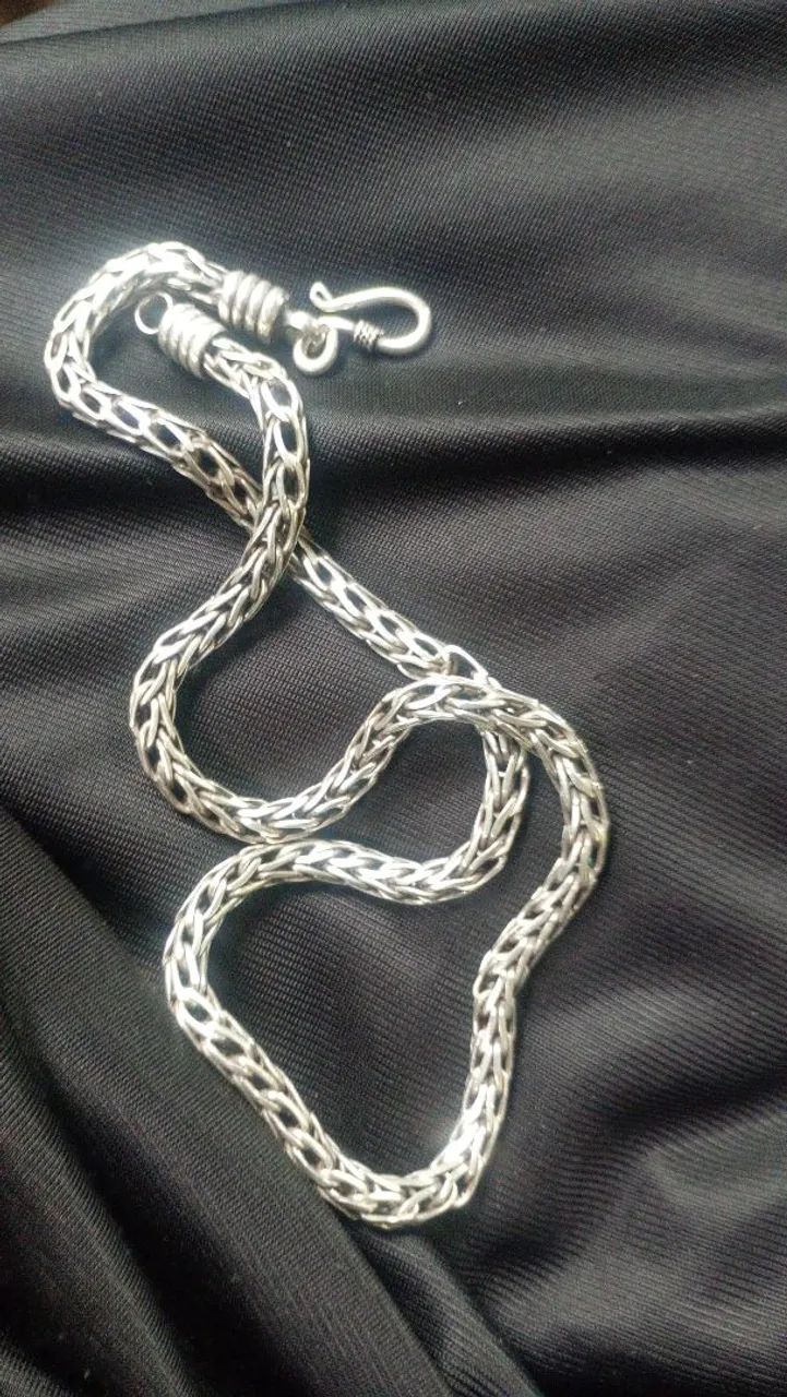 Cordão prata ,estilo Bali,50 cm ,5mm - Foto 2