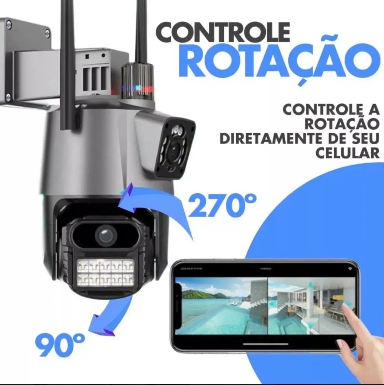 Câmera de segurança Wi-Fi lente dupla infravermelho com sensor de presença  - Foto 6