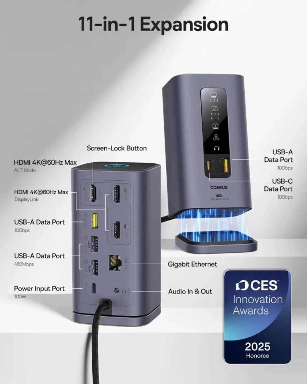 Baseus Spacemate Docking Station 11 Em 1 Triple 4k Mac - Foto 2