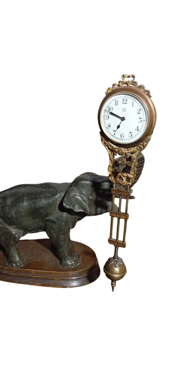 ANTIGO E RARO RELÓGIO JUNGHANS PENDULETE ELEFANTE - Foto 5