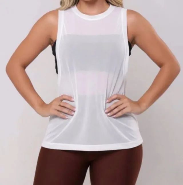 Blusa regata em tule