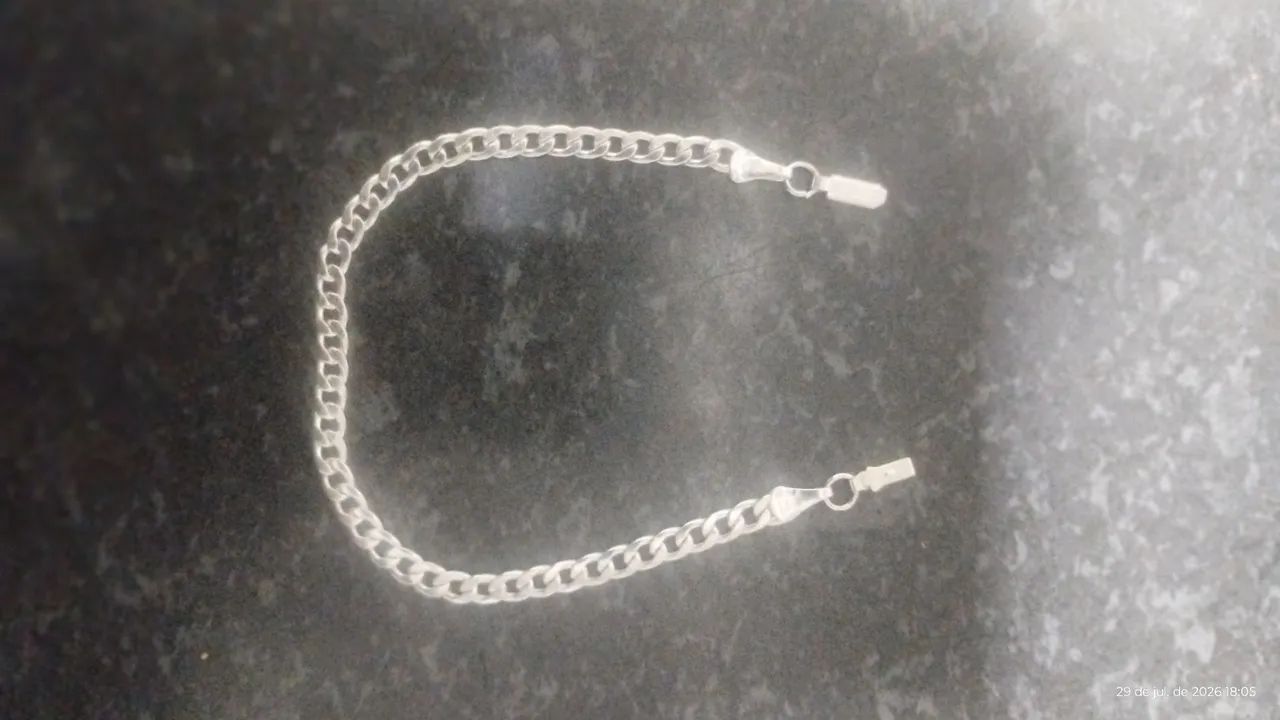 Pulseira de malha Grumet, prata 925. - Foto 4