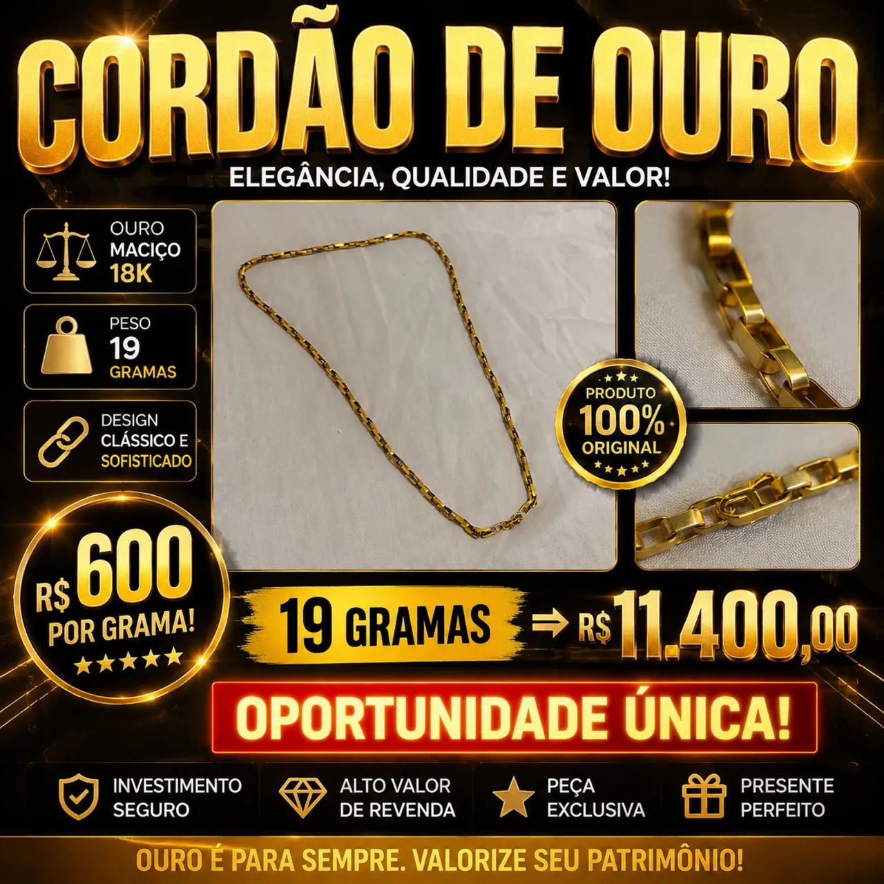 Vendo cordões e pulseiras de ouro, bem elegante 