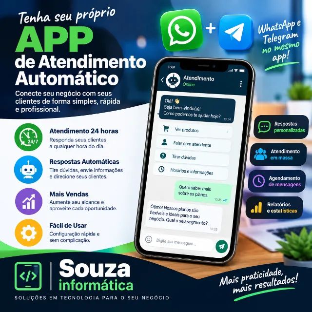 App de automação do  WhatsApp e Telegram - com opção de integração com ia
