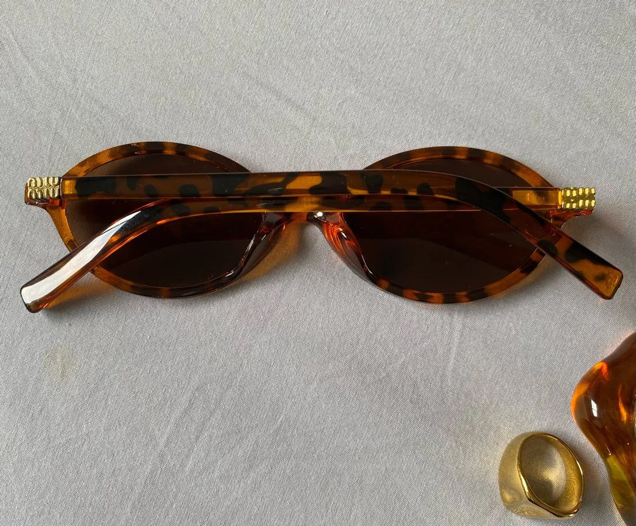 Óculos de sol delicado tartaruga - estilo miumiu - Foto 4