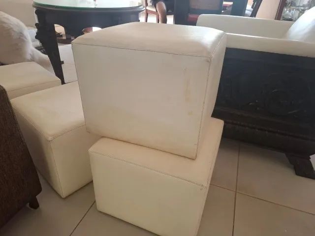 PUFF Quadrado branco 4 unidades