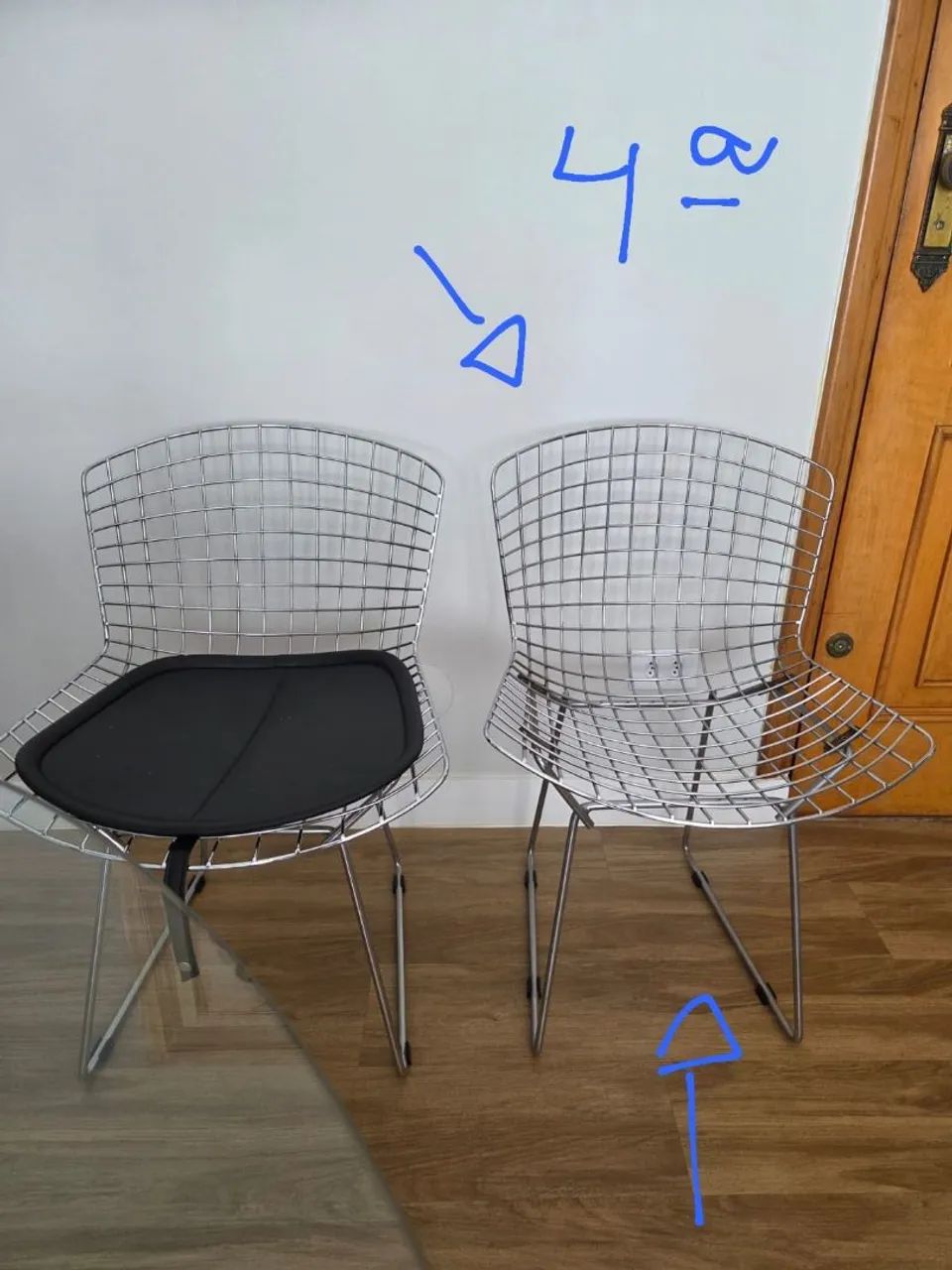 Conjunto 4 cadeiras com almofada Bertoia  - Foto 5