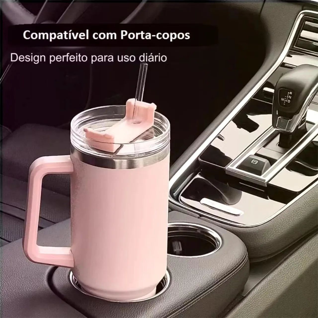 Copo Térmico com alça e canudo 1200ML - Foto 4