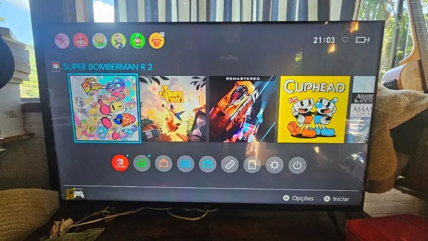 NINTENDO SWITCH OLED 128GB + JOGOS + CONTROLE + CASE + CAPA E PELICULA - Foto 5