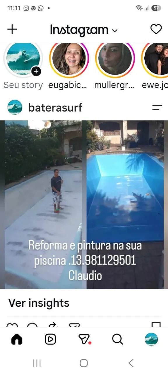 Reforma e pintura em piscinas.