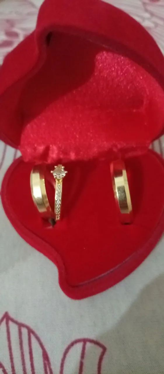 Vdo par de aliancas ouro 10 kl