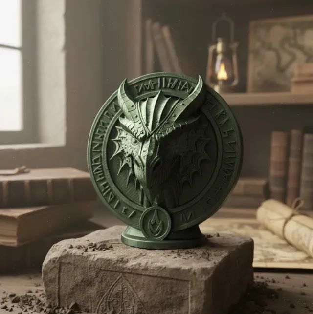 Busto 17cm Dragão 3D - Estátua Escultura Ornamento Decoração - Foto 4