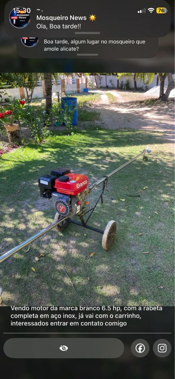 Motor branco 6.5 hp