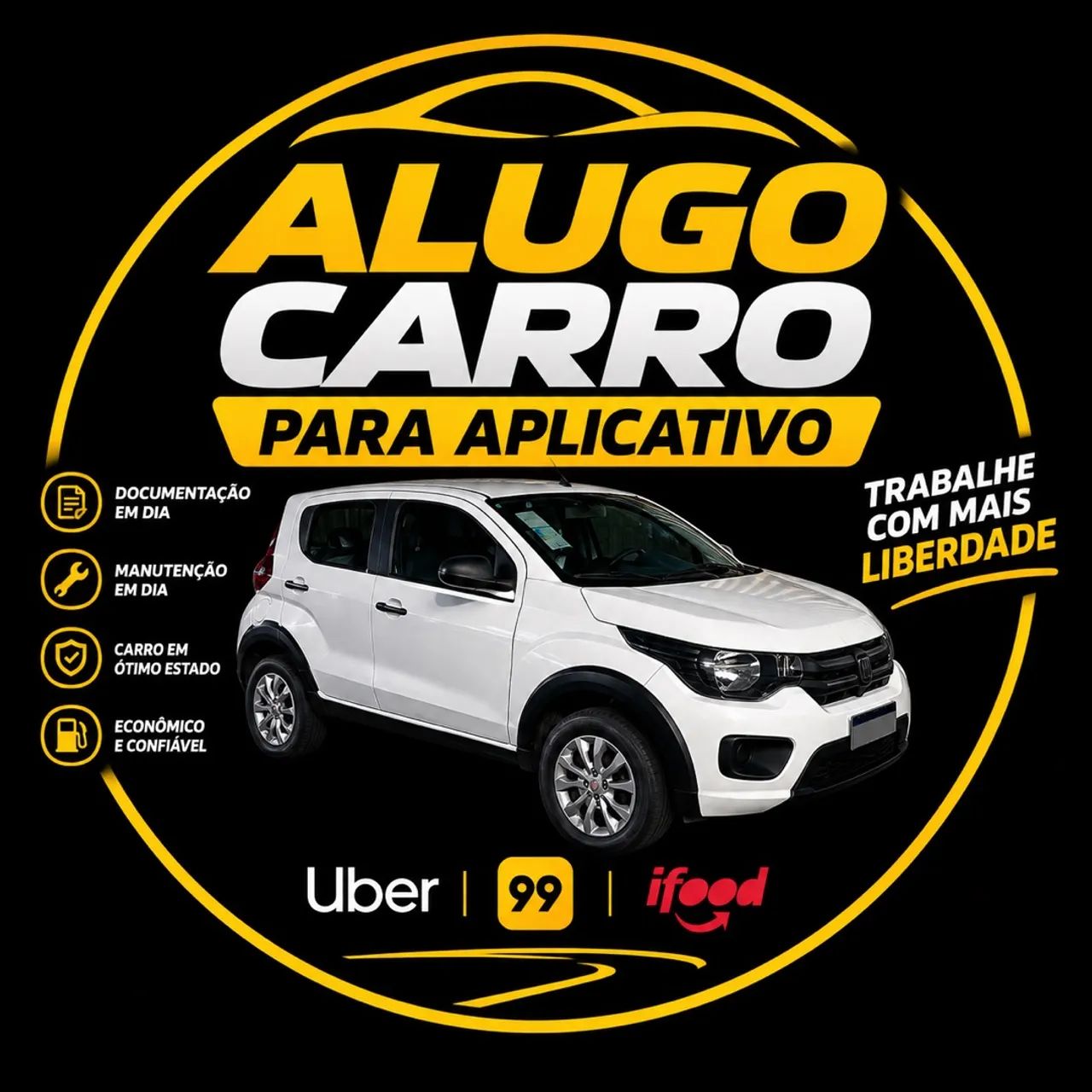 Alugo carro para Uber aplicativo 