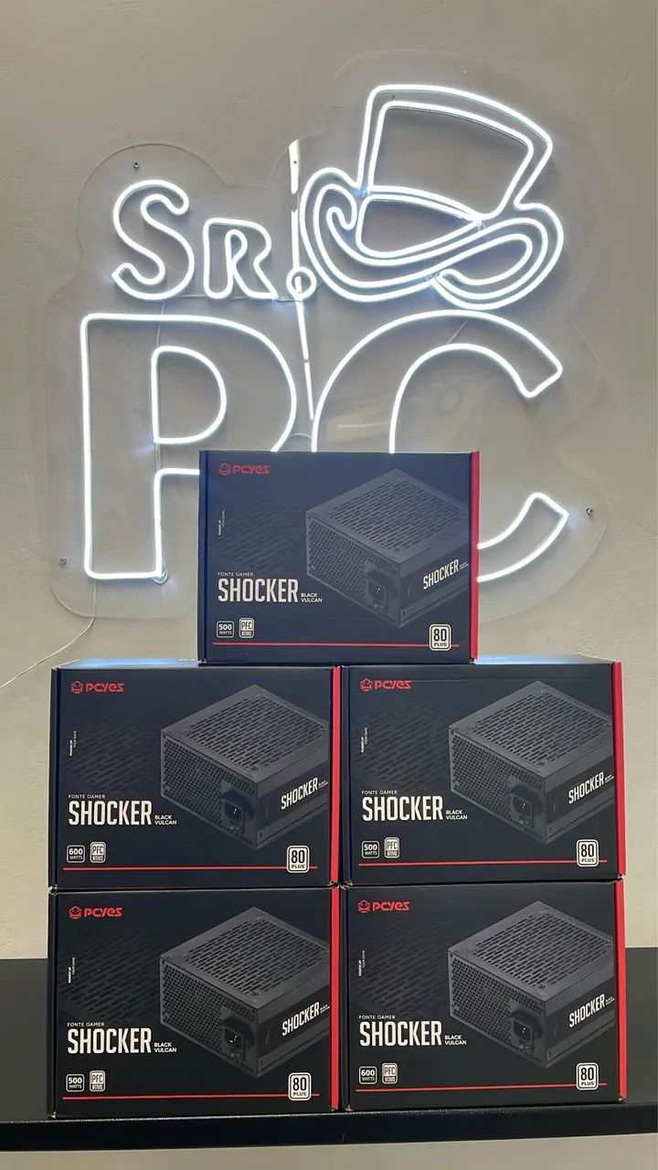 Fonte gamer pcyes shocker 80Plus white 