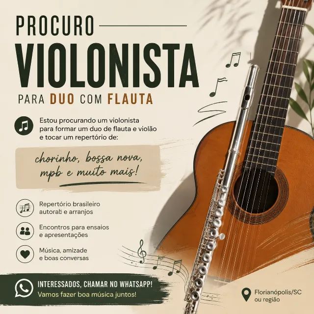 Procuro violonista para projeto musical