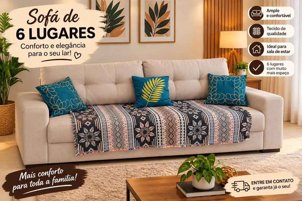 Sofa 6 lugares pouco tempo de uso - Foto 2