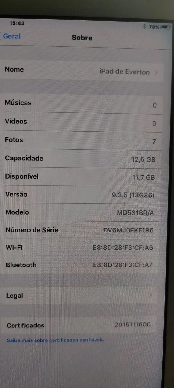 iPad Mini 1ª Geração Apple - 16GB - Wi-Fi - Branco - Foto 2