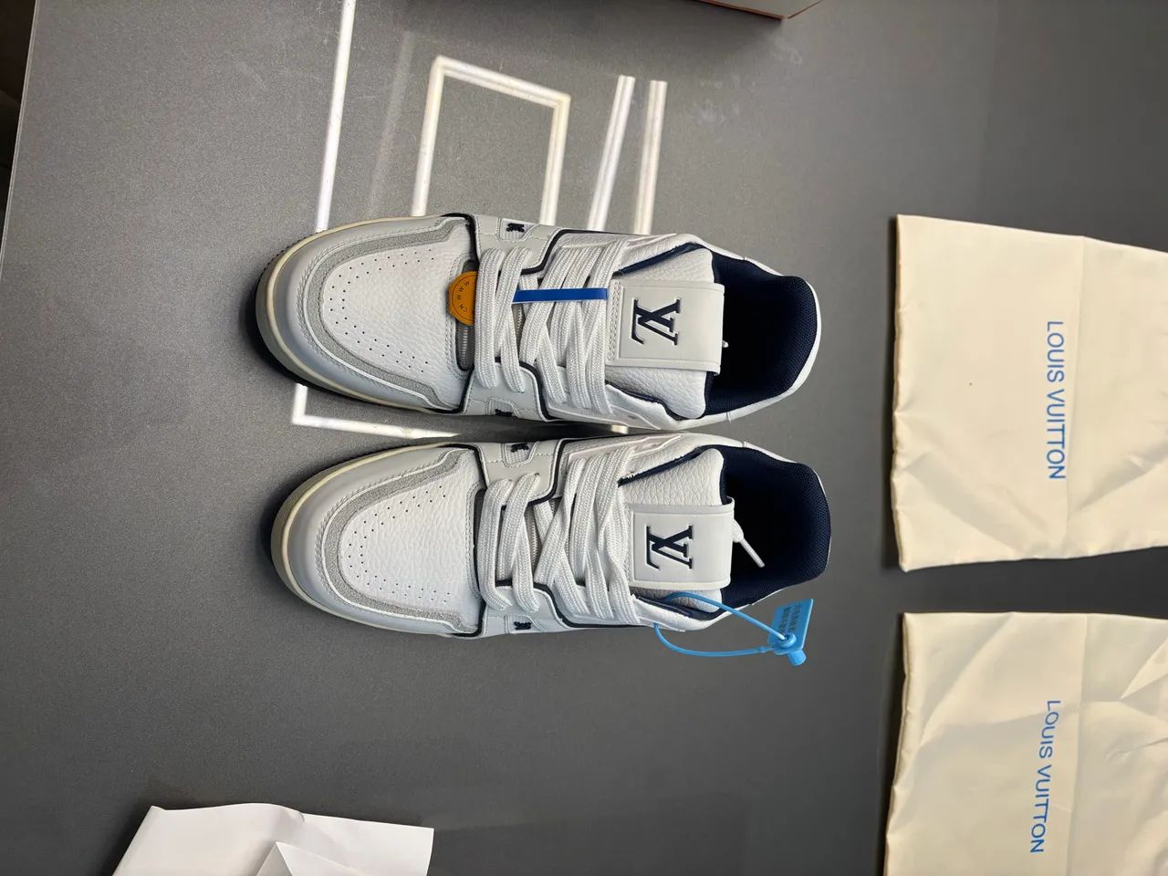Louis Vuitton Trainer White/Blue Premium - Completo - Foto 4