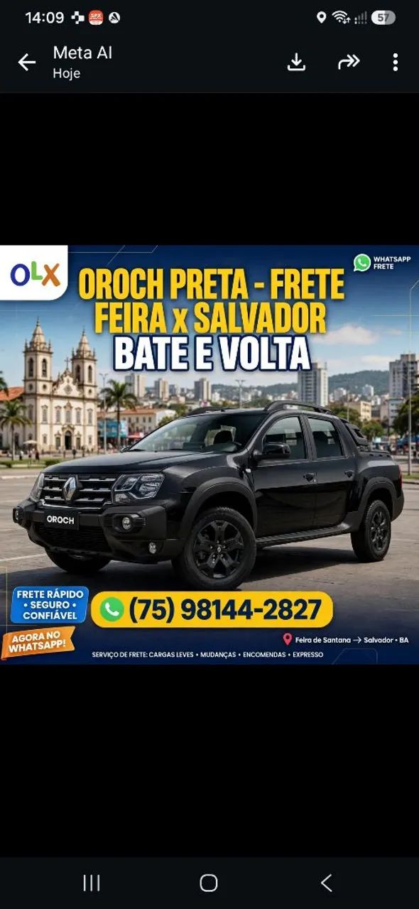 OROCH PRETA, fretes pequenos e bate e volta 