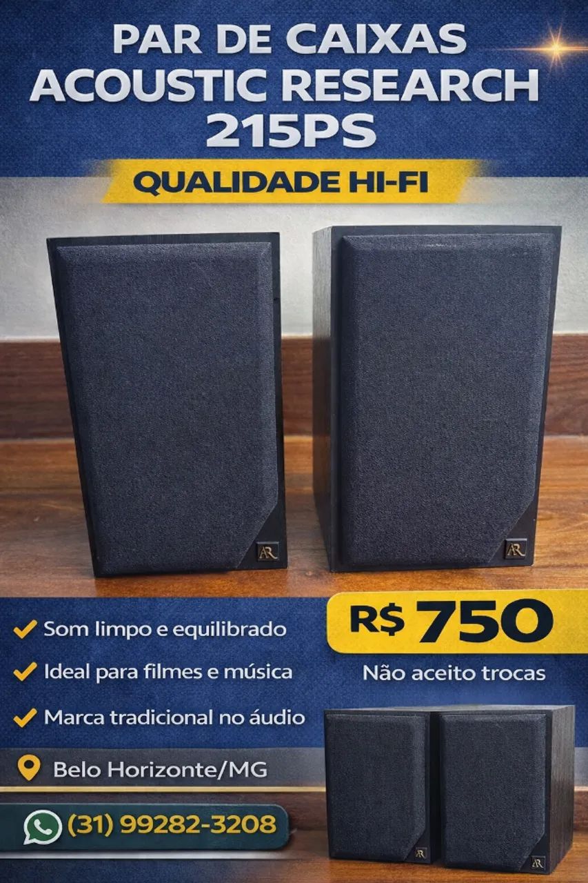 Par de Caixas Acoustic Research 215PS 